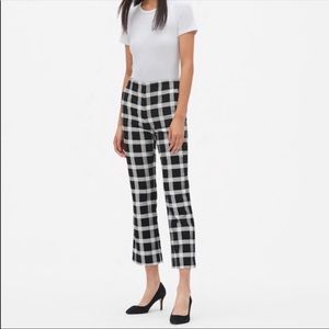GAP flare crop high rise buffalo plaid pants
